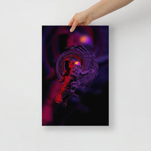 Load image into Gallery viewer, A 12 by 18 inch poster with an astronaut falling into a void, or a black hole. Also available as a graphic tee.