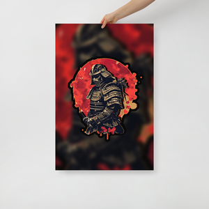 A 24 by 36 inch poster showing a samurai. Also available as a graphic t-shirt.