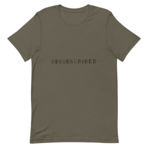 A graphic t-shirt that says unsubscribed.