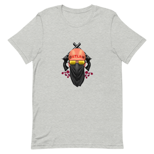 A graphic t-shirt showing a cowboy, a biker, or an outlaw.
