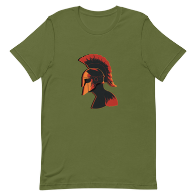 A graphic t-shirt showing a spartan. Also available as a poster.