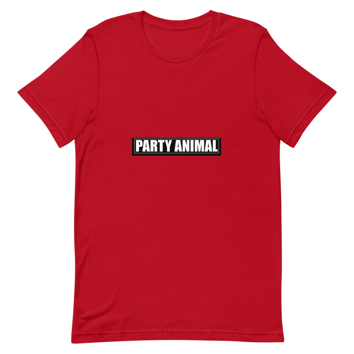 A graphic t-shirt that says party animal.