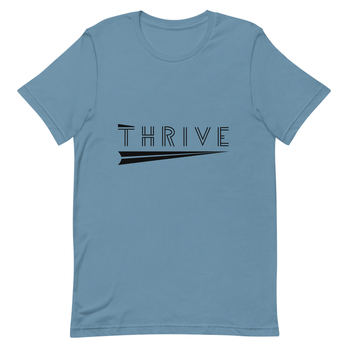 A graphic t-shirt that says thrive.