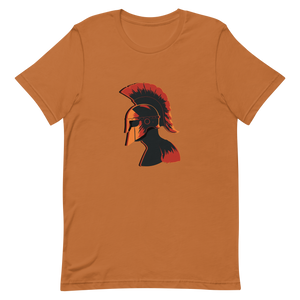 A graphic t-shirt showing a spartan. Also available as a poster.